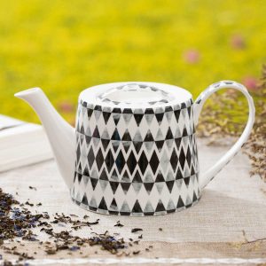 Theepot retro zwart Kunst en Kadootjes