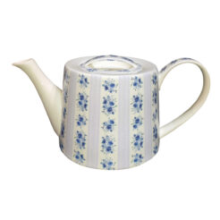 Theepot blauw/behang decor Kunst en Kadootjes