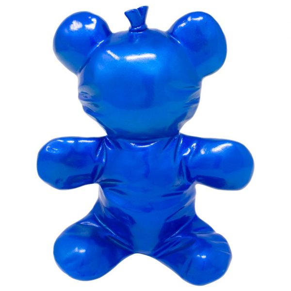 Balloon bear metallic blue Kunst en Kadootjes