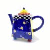 design Theepot blauw/bloemen Kunst en Kadootjes