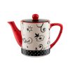 Theepot retro rood Kunst en Kadootjes