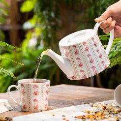 Theepot boeket rood Kunst en Kadootjes