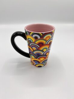 Mug avec différents arcs-en-ciel (rose)