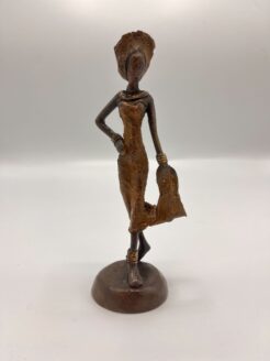 Statuette africaine en bronze de dame