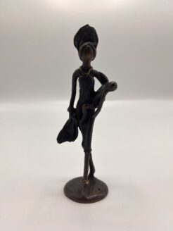 Statue noire africaine de la mère et de l'enfant
