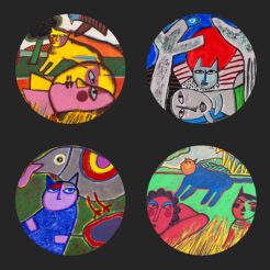 Dessous de verre  Corneille cats