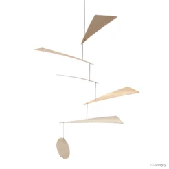 Feuilles mobiles, une décoration suspendue en bois pour la paix intérieure (60x60)