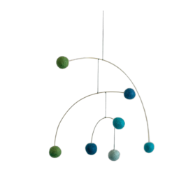 Art suspendu – Boules de feutre (Bleu/Vert)