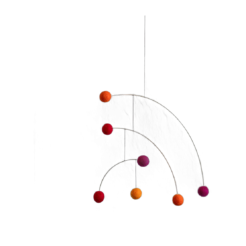 Art suspendu – Boules de feutre (Rouge)
