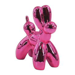 Balloon Dog rose métallisé 20x9x19