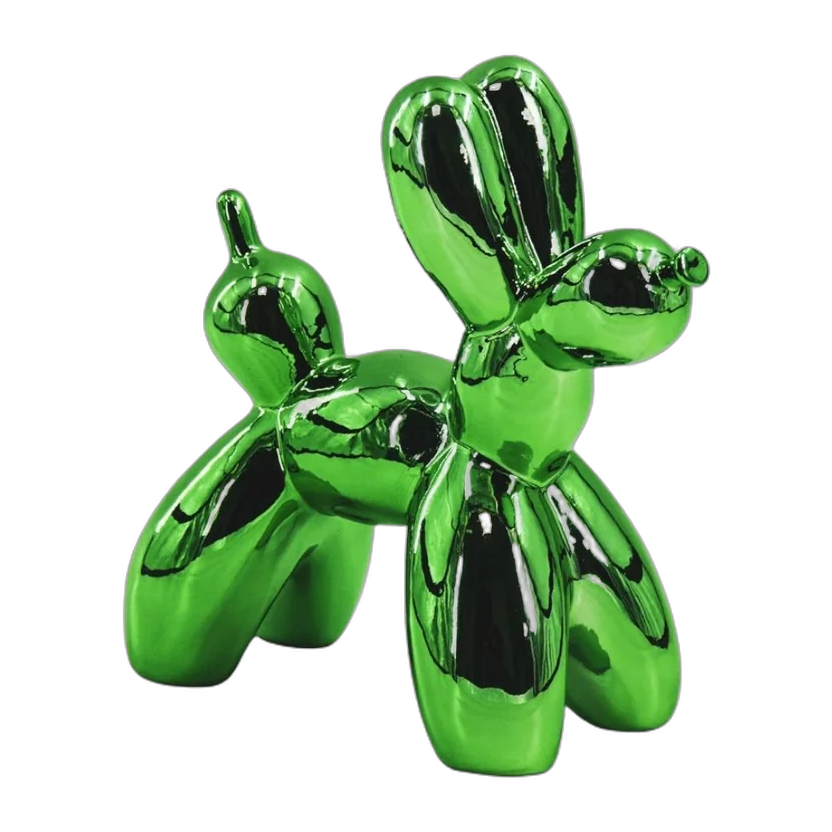 Balloon Dog vert métallisé 20x9x19