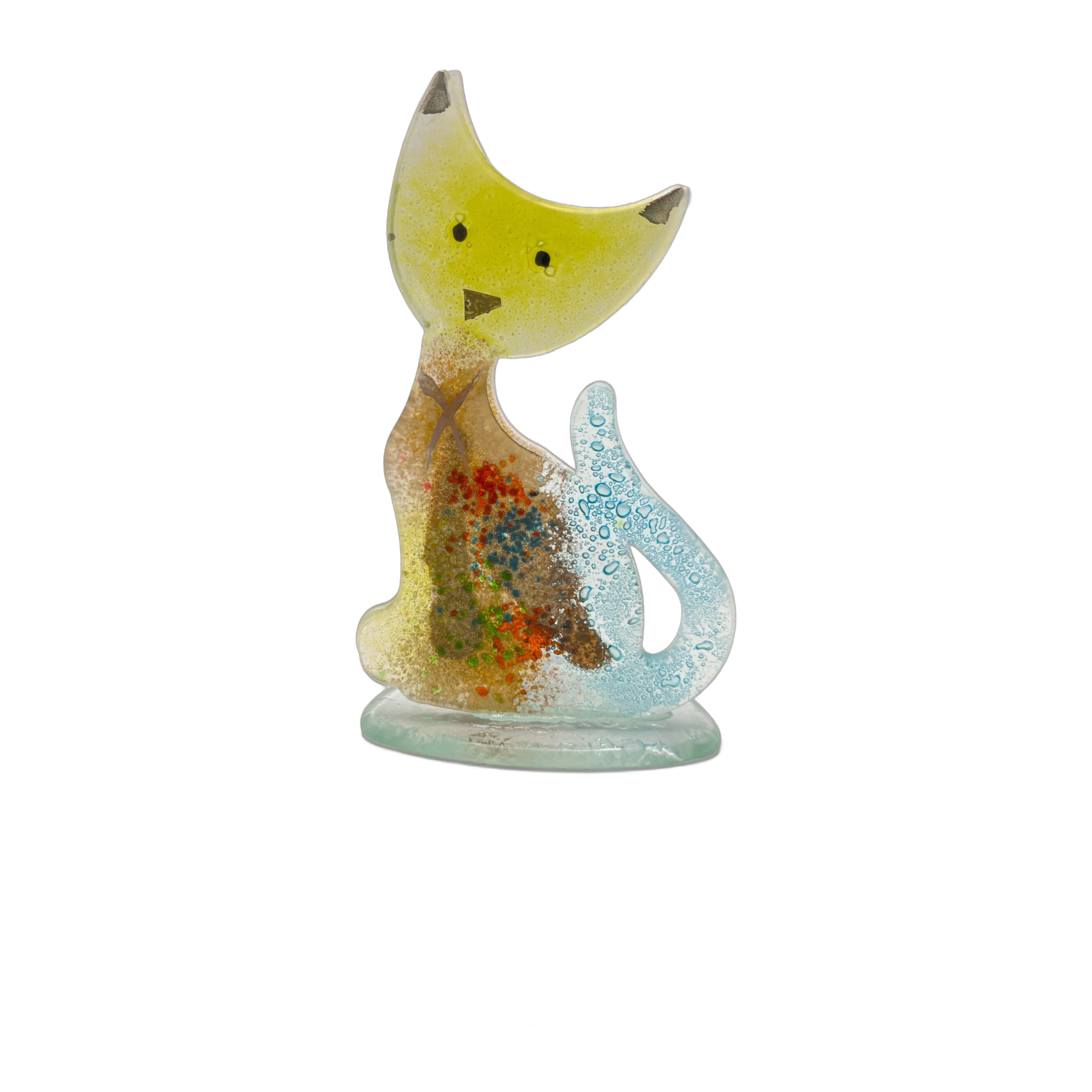 GaDecoGlass - Chat debout moyen – Hydra Lime