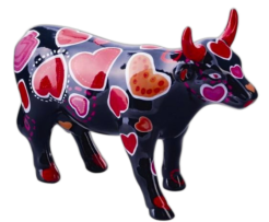 Cow-ween of hearts (medium ceramic)