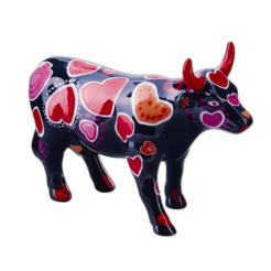 CowParade - Cow-ween of hearts (medium ceramic)