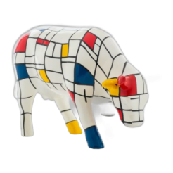 CowParade - Moondrian (medium ceramic)