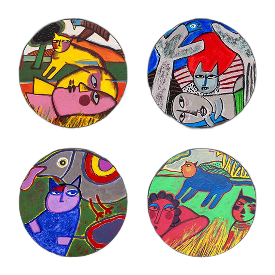 Dessous de verre Corneille cats