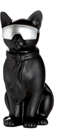 Figurine Chat Noir Assis “Hero Cat”