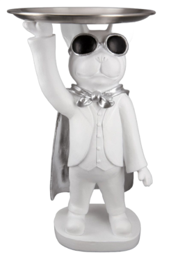 Figurine de chien blanc “Hero Dog” avec bol