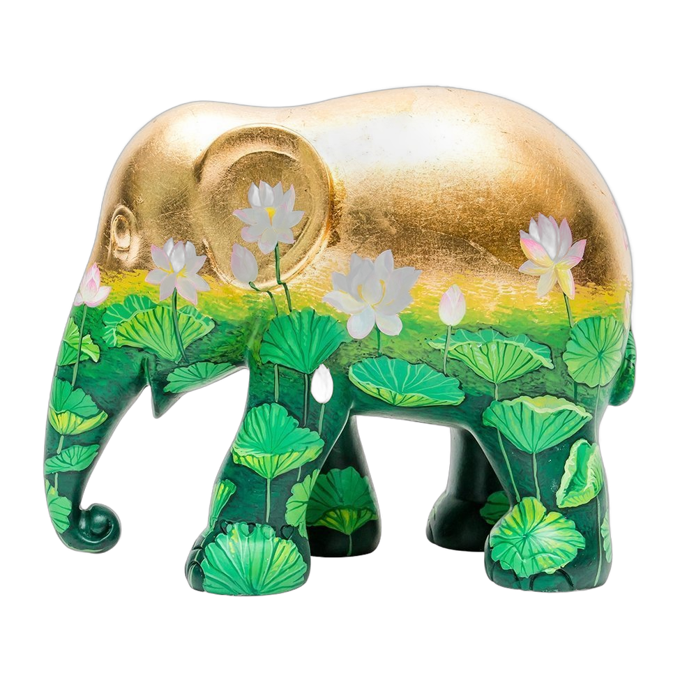 Elephant Parade - Golden Lotus 15cm