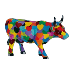 CowParade - Heartstanding Cow (medium resin)