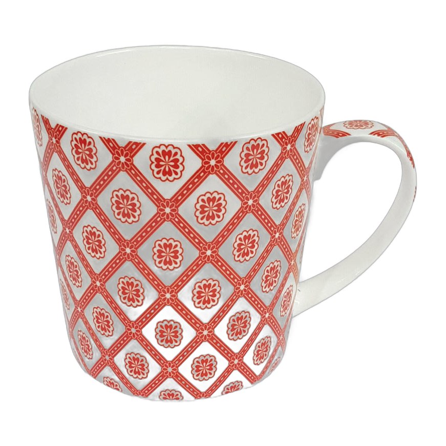 Mug à fleurs rouges