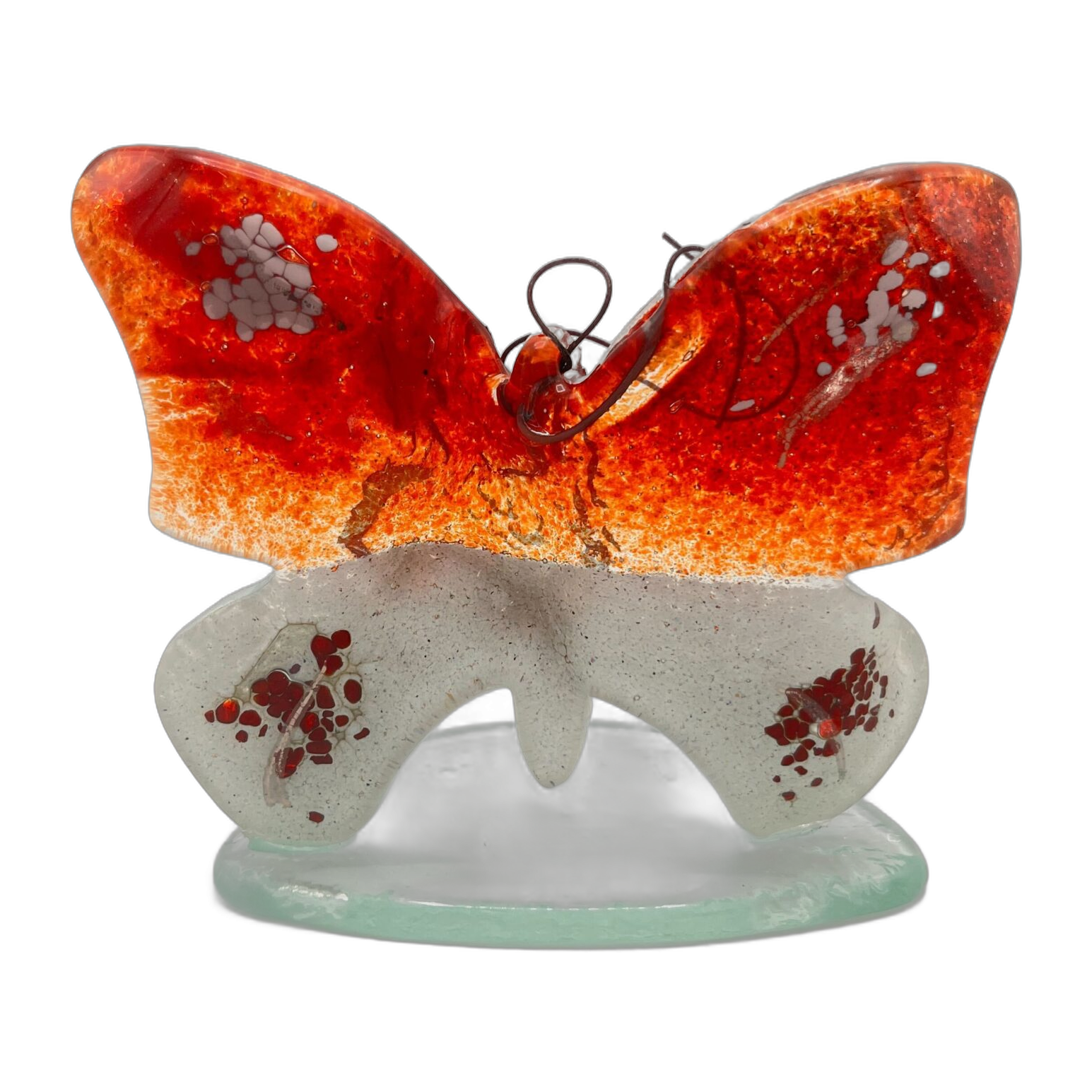 GaDecoGlass - Papillon en verre – Blanc et rouge
