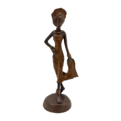 Statuette africaine en bronze de dame