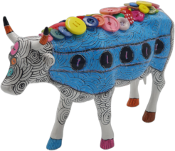 Vache bouton par Ellen Moorman – CowParade Grand format (unique)