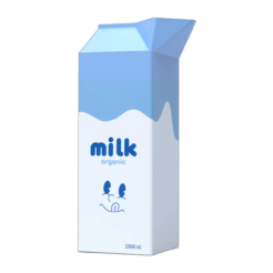 Vase en carton de lait