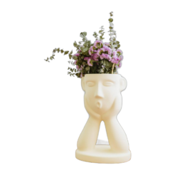 Vase en céramique avec visage (crème)