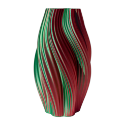 Vase multicolore « Crème glacée chaude » (vert/rouge) 25 cm