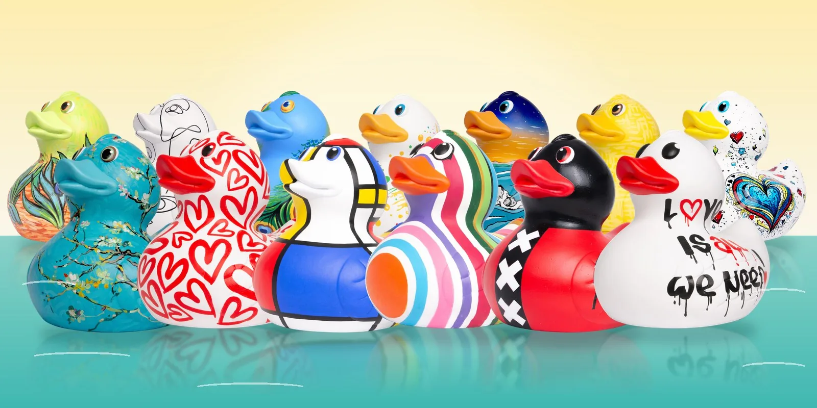 Duck Parade : canards d’art peints à la main, de Mondrian à Van Gogh