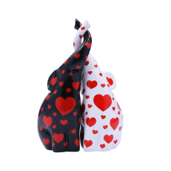ONE Black & White Elephant with Red Heart